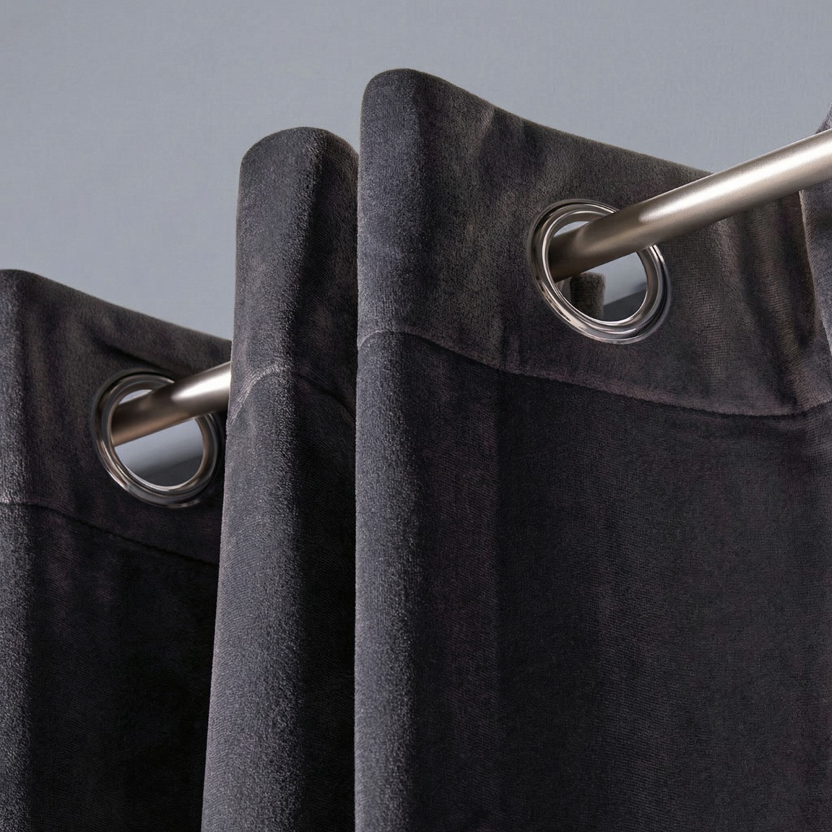 OHS Thermal Velvet Curtains, Charcoal - 66 x 54">