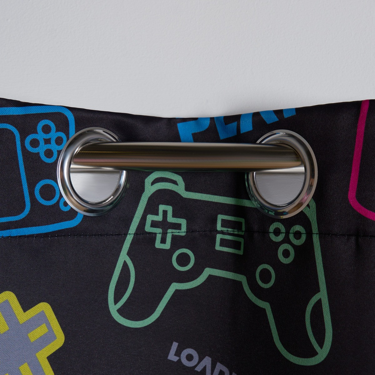 OHS Kids Gaming Blackout Curtains, Black - 66 x 72">