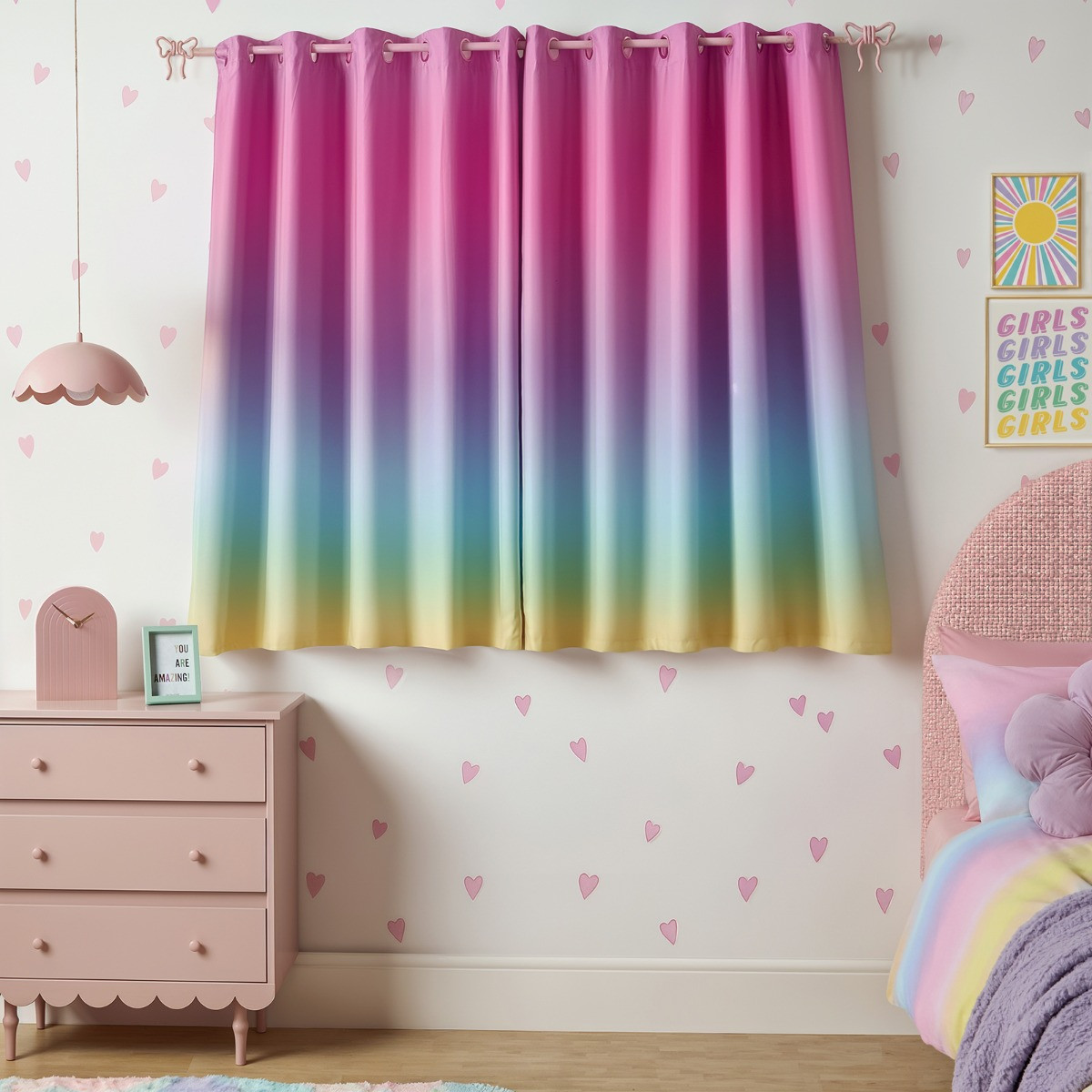 OHS Kids Ombre Eyelet Blackout Curtain, Multi - 66 x 54" >
