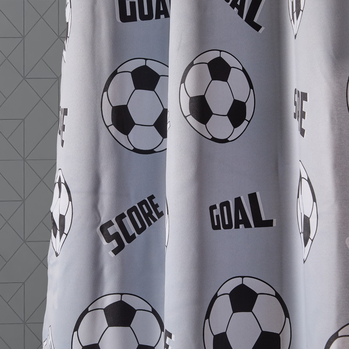 OHS Kids Football Eyelet Blackout Curtain, Grey - 46 x 54" >