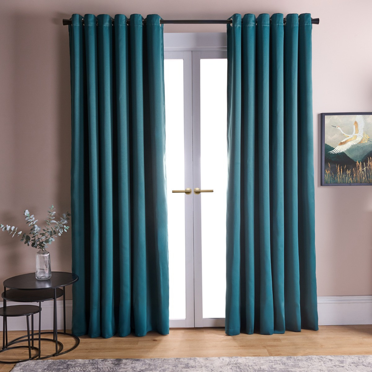 OHS Eyelet Blackout Curtains - Teal>
