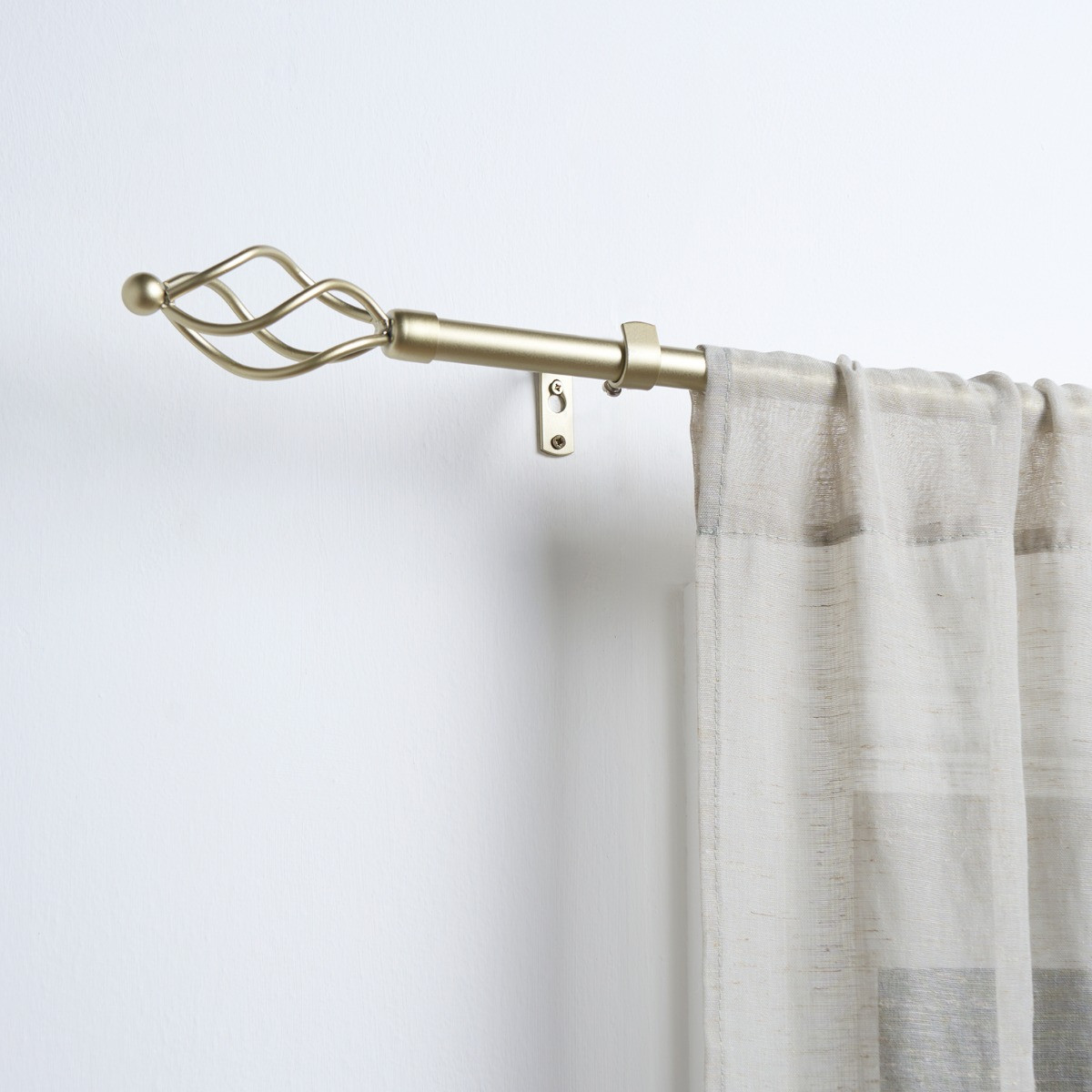 OHS 16mm Extendable Twist Curtain Pole, Brass - 120-220cm>