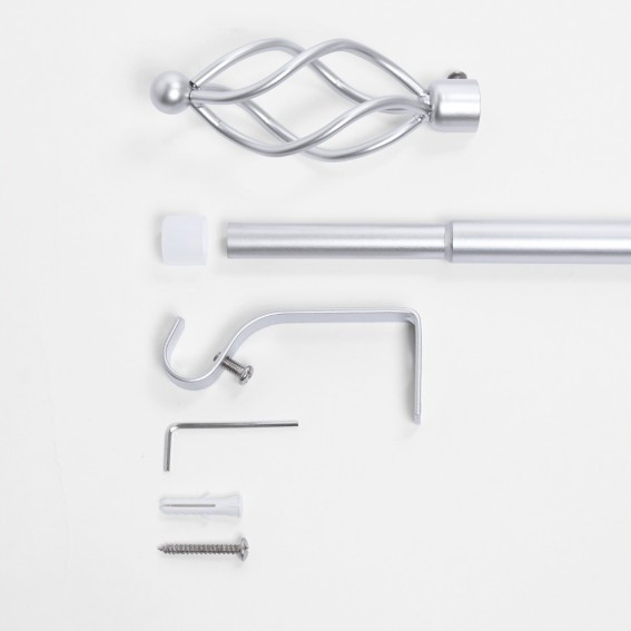 OHS Twist Extendable Curtain Pole - Silver>