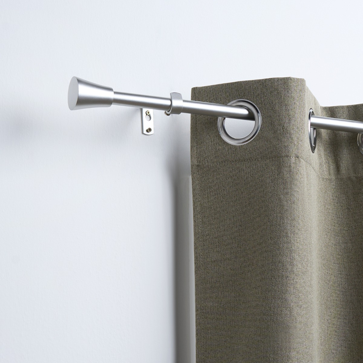 OHS 16mm Extendable Trumpet Curtain Pole, Silver - 70-120cm>