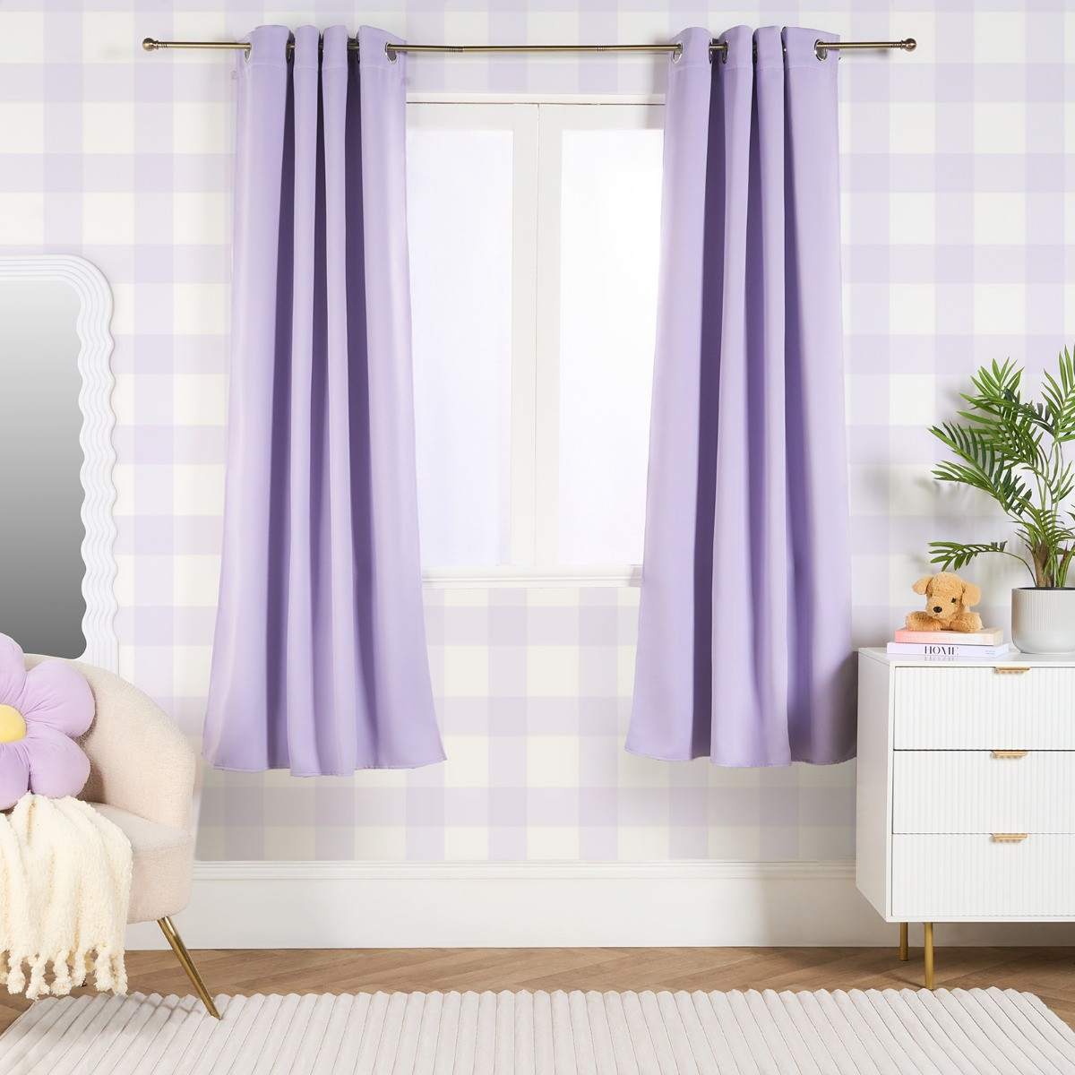 OHS Eyelet Blackout Curtains - Lilac 66 x 54in>