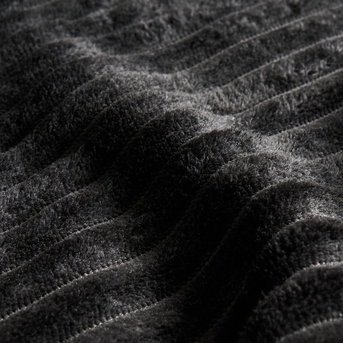 OHS Ribbed Fleece Thermal Eyelet Curtains, Black - 66 x 72in>