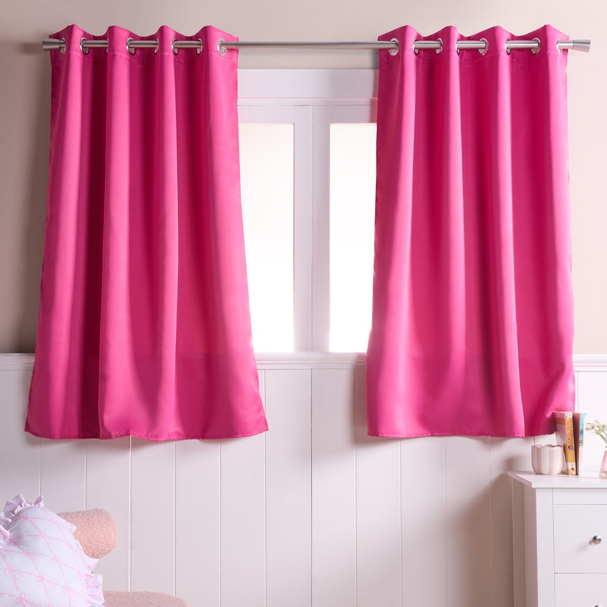 OHS Eyelet Blackout Curtains, Pink - 46 x 54in>