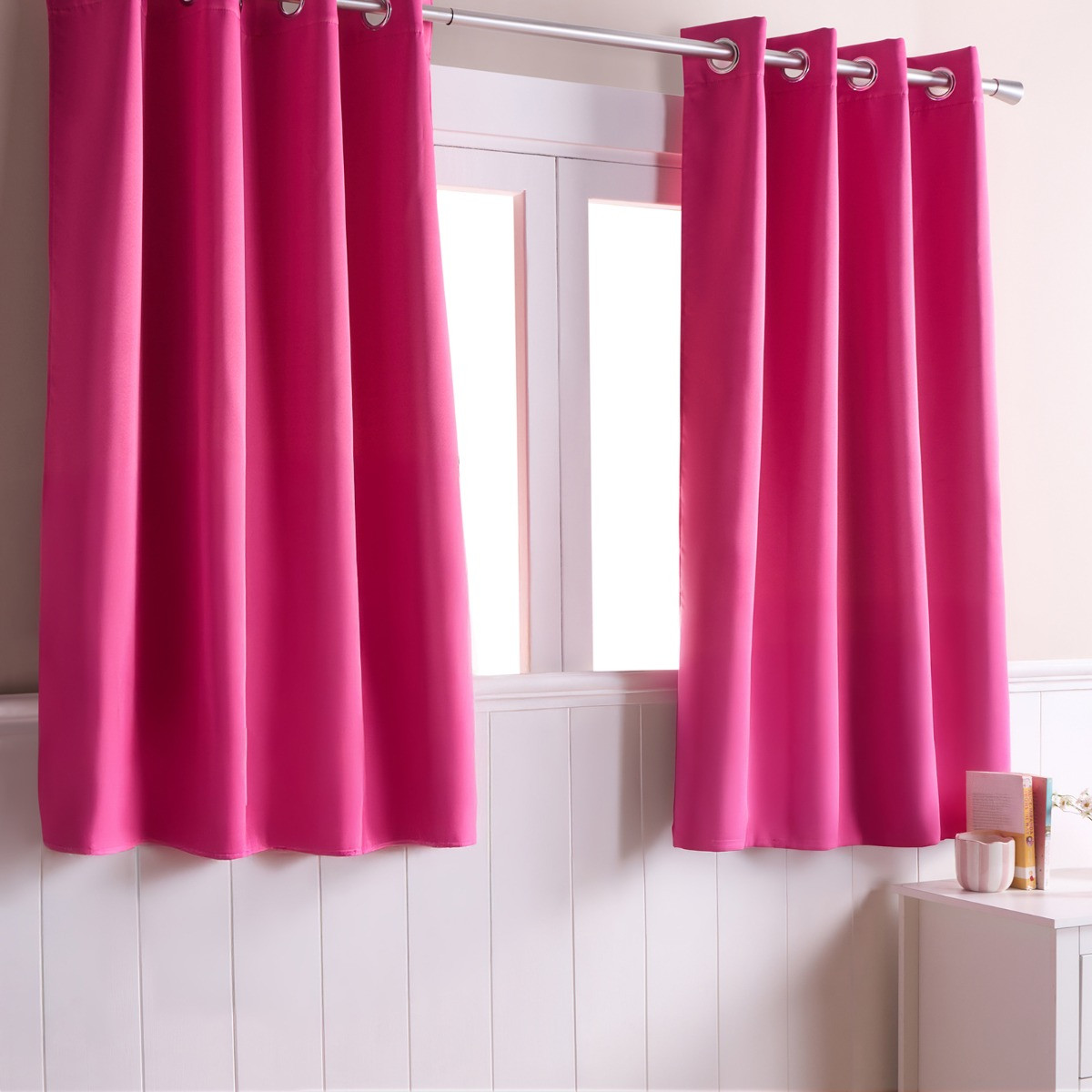 OHS Eyelet Blackout Curtains - Pink>