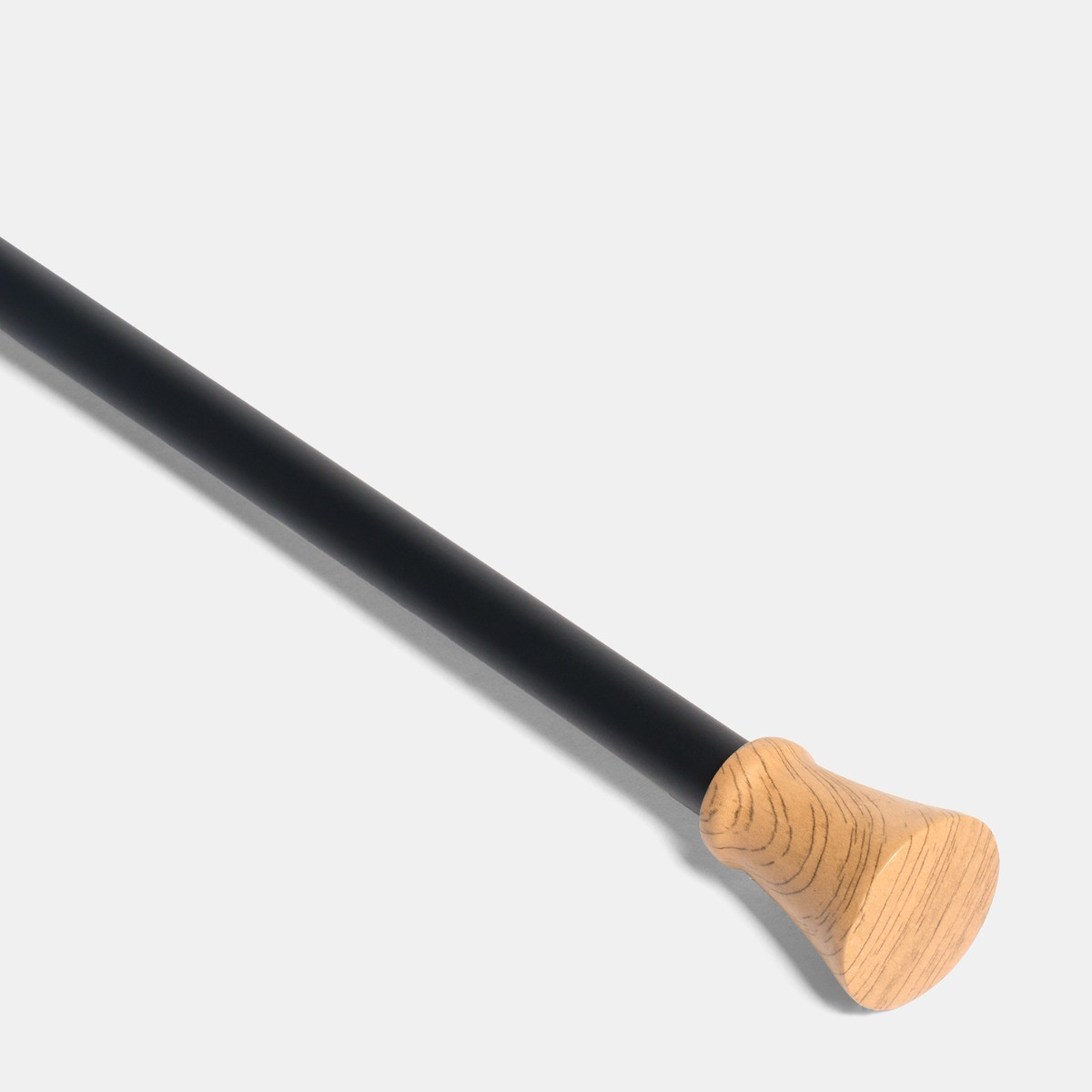 OHS Extendable Wooden Trumpet Curtain Pole - Black/Natural>