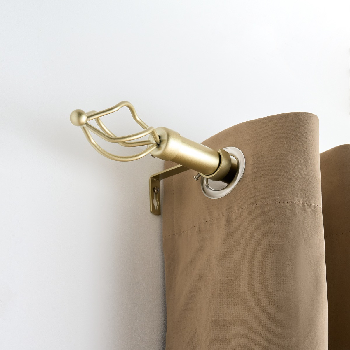 OHS 28mm Extendable Twist Curtain Pole, Brushed Gold - 120-220cm>