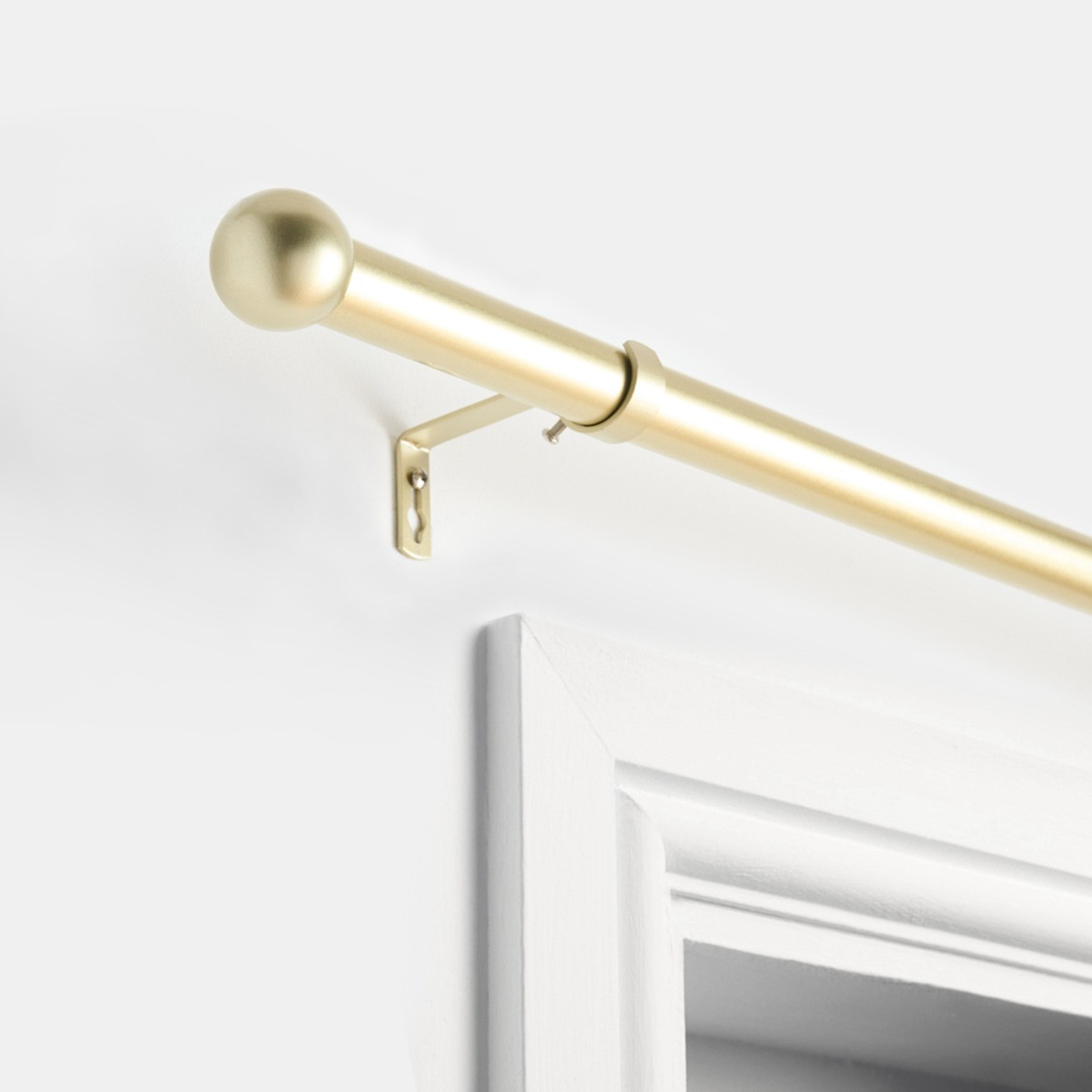 OHS 28mm Extendable Ball Curtain Pole, Brushed Gold - 120-220cm>