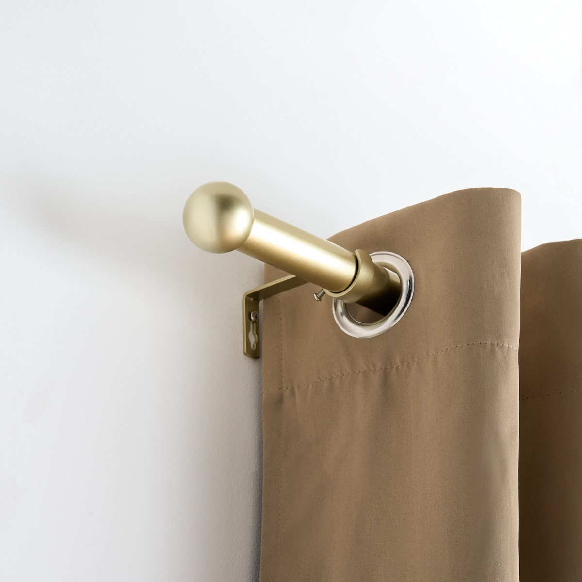 OHS 28mm Extendable Ball Curtain Pole, Brushed Gold - 120-220cm>