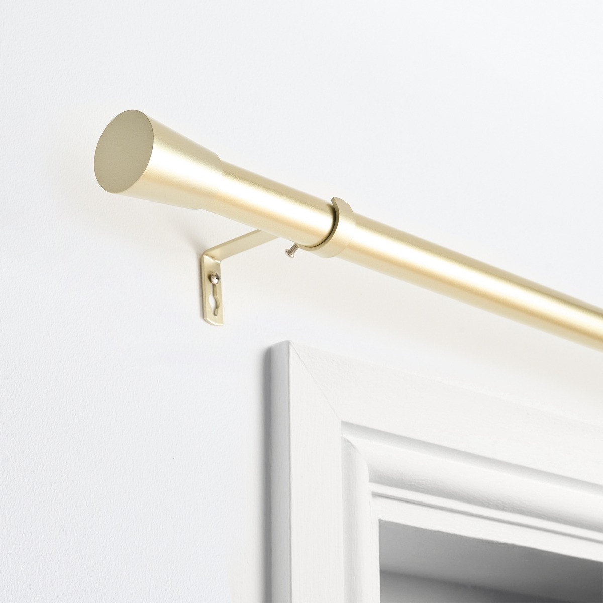 OHS 28mm Extendable Trumpet Curtain Pole, Brushed Gold - 120-220cm>