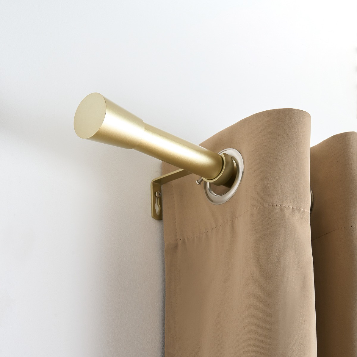 OHS 28mm Extendable Trumpet Curtain Pole, Brushed Gold - 120-220cm>