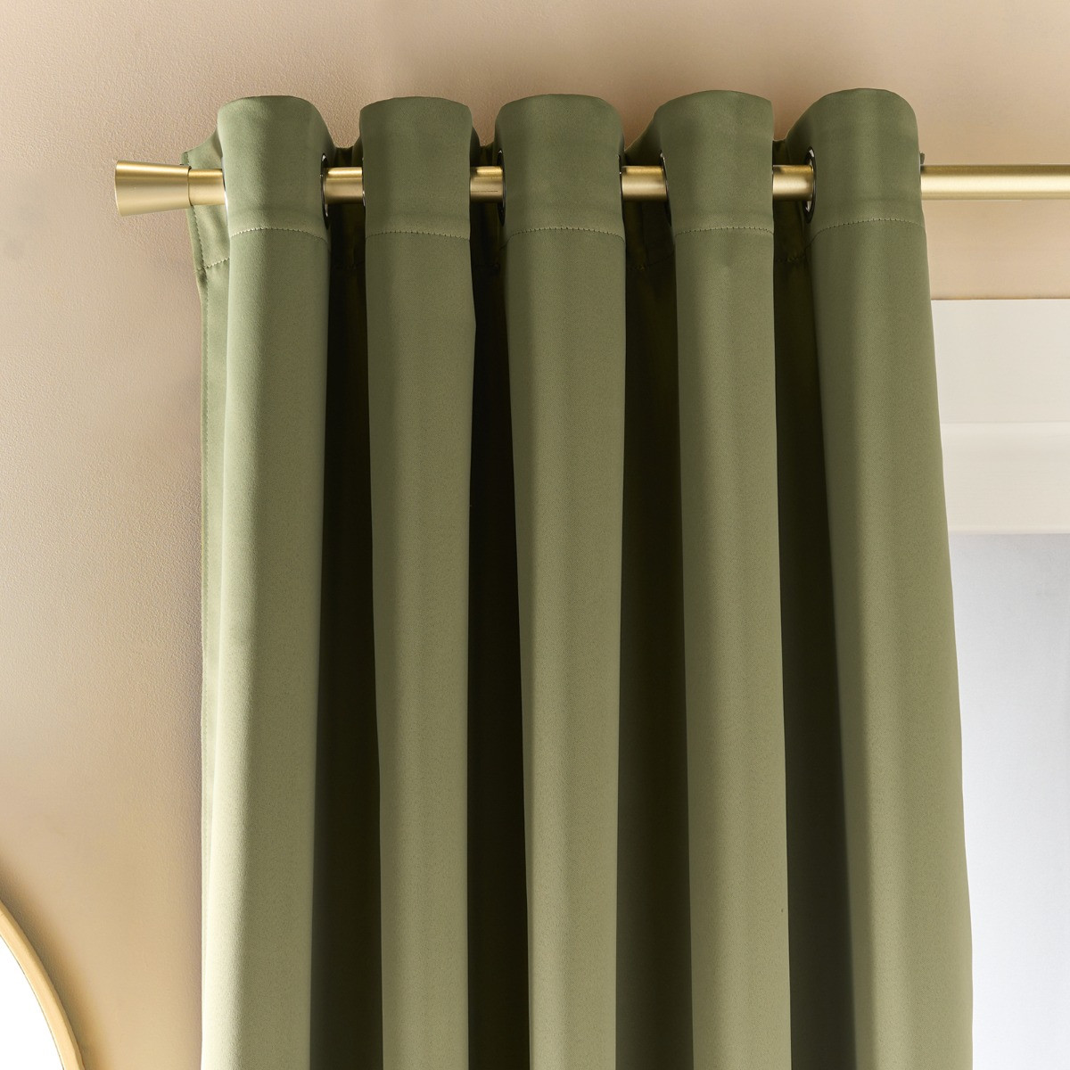 OHS Eyelet Blackout Curtains, Olive Green - 66 x 54in>