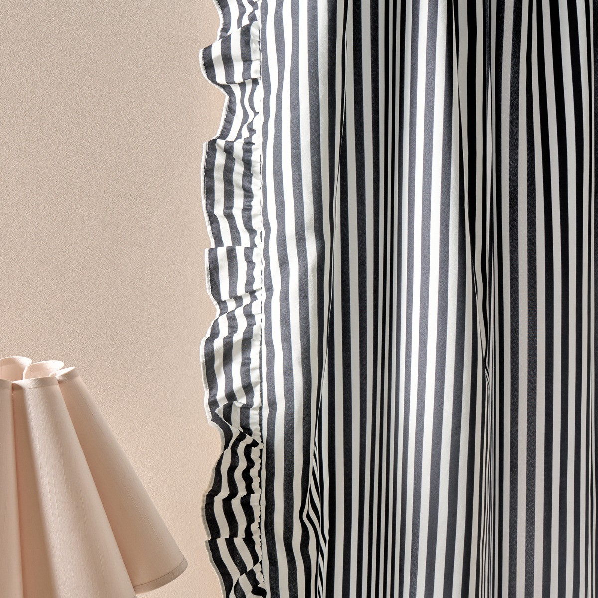 OHS Stripe Frill Voile - Monochrome>