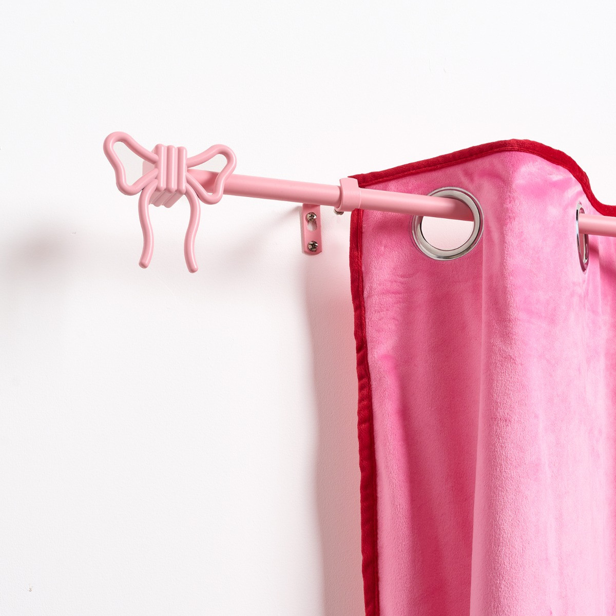 OHS 16mm Extendable Bow Curtain Pole, Pink - 120-220cm>