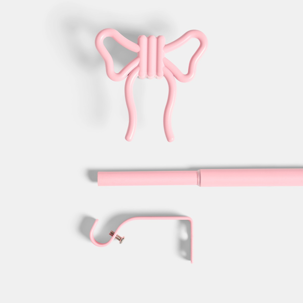 OHS 16mm Extendable Bow Curtain Pole, Pink - 120-220cm>