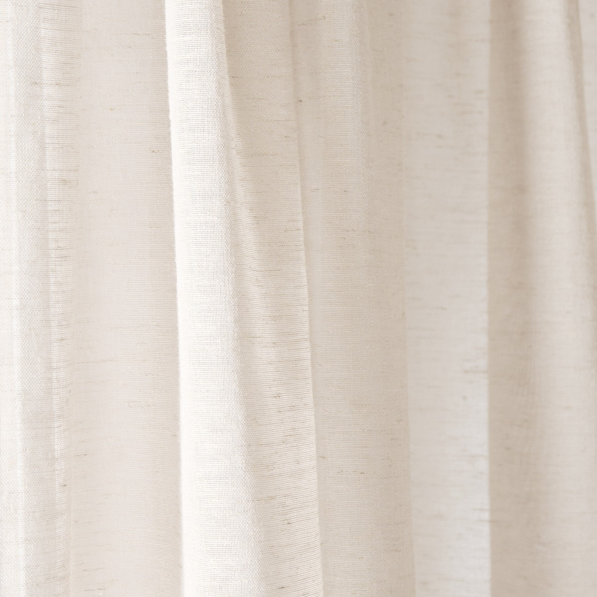 OHS Linen Look Slot Top Voile Curtains (Pair) - Ivory>