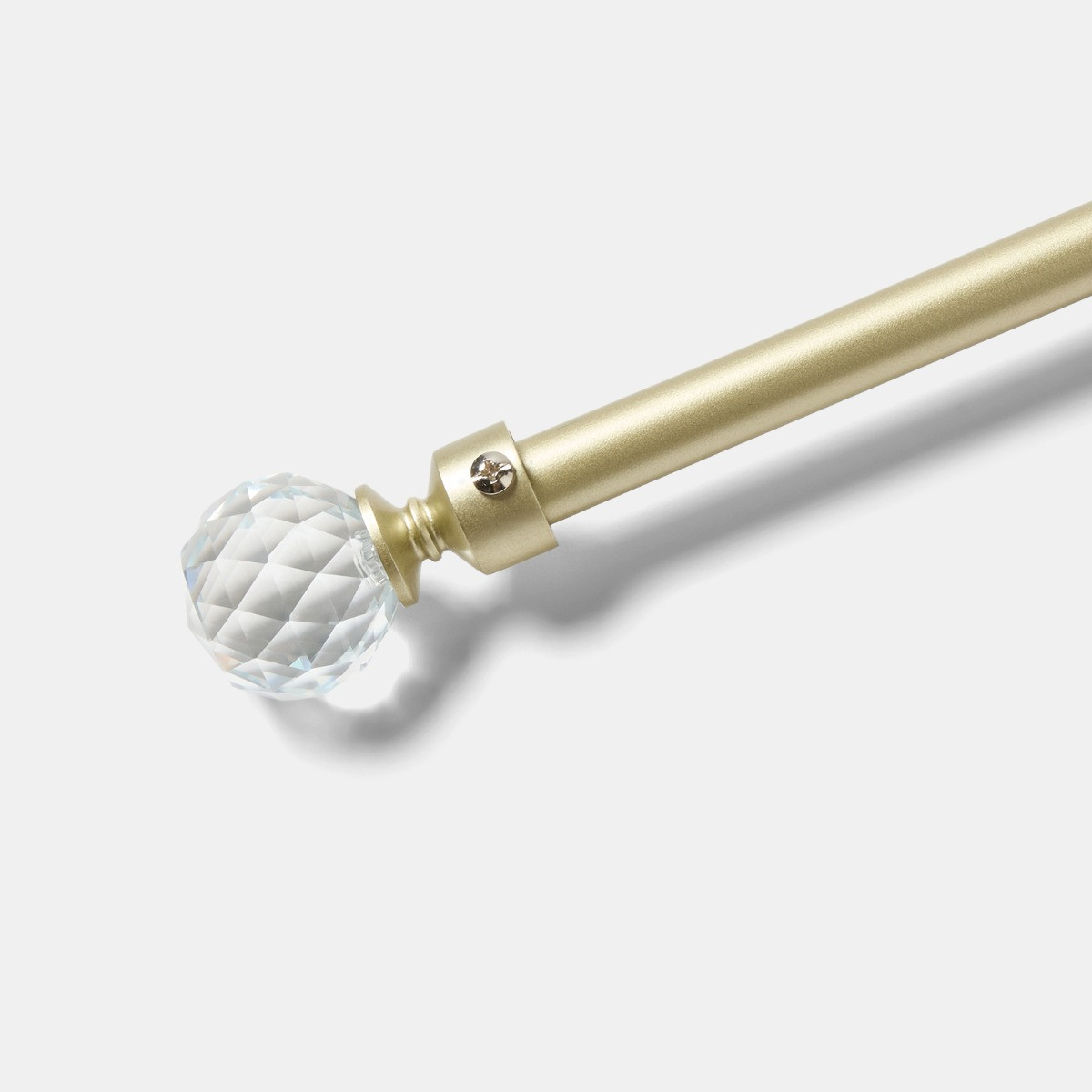 OHS Extendable Crystal Ball Curtain Pole - Brushed Gold>