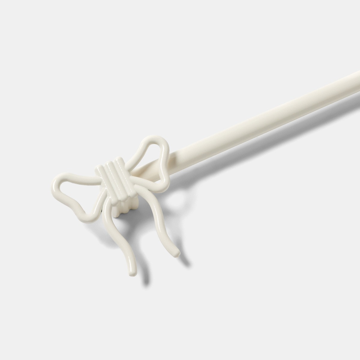 OHS 16mm Extendable Bow Curtain Pole, Cream - 120-220cm>
