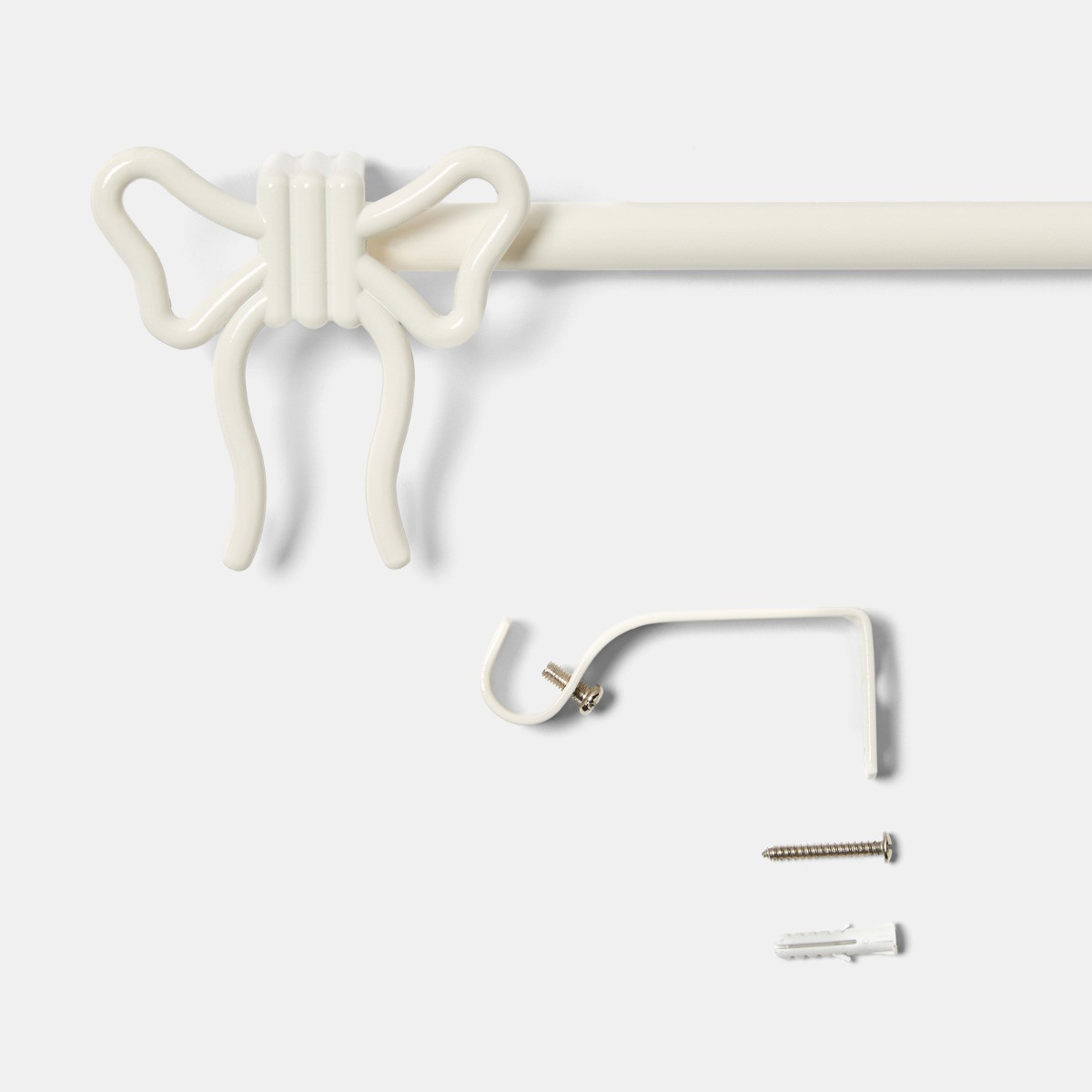 OHS Extendable Bow Curtain Pole - Cream>
