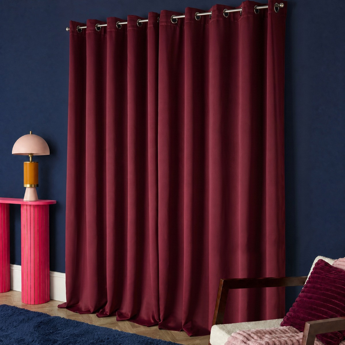 OHS Eyelet Blackout Curtains - Burgundy>