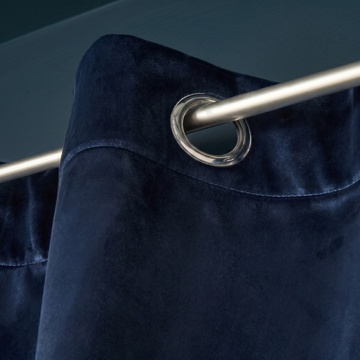 OHS Thermal Velvet Eyelet Curtains - Navy>