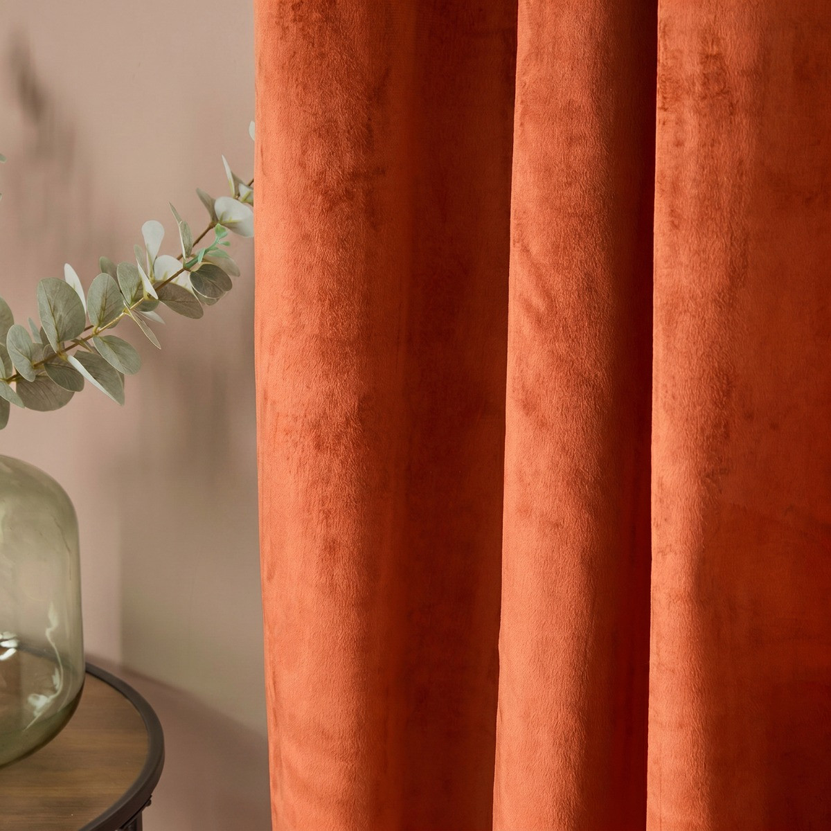OHS Thermal Velvet Eyelet Curtains - Rust>