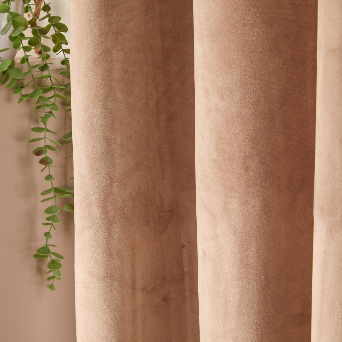 OHS Thermal Velvet Eyelet Curtains - Mink>