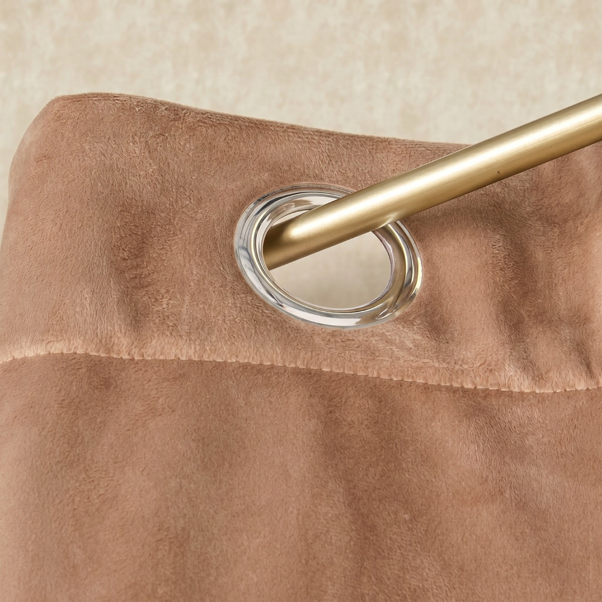 OHS Thermal Velvet Eyelet Curtains - Mink>