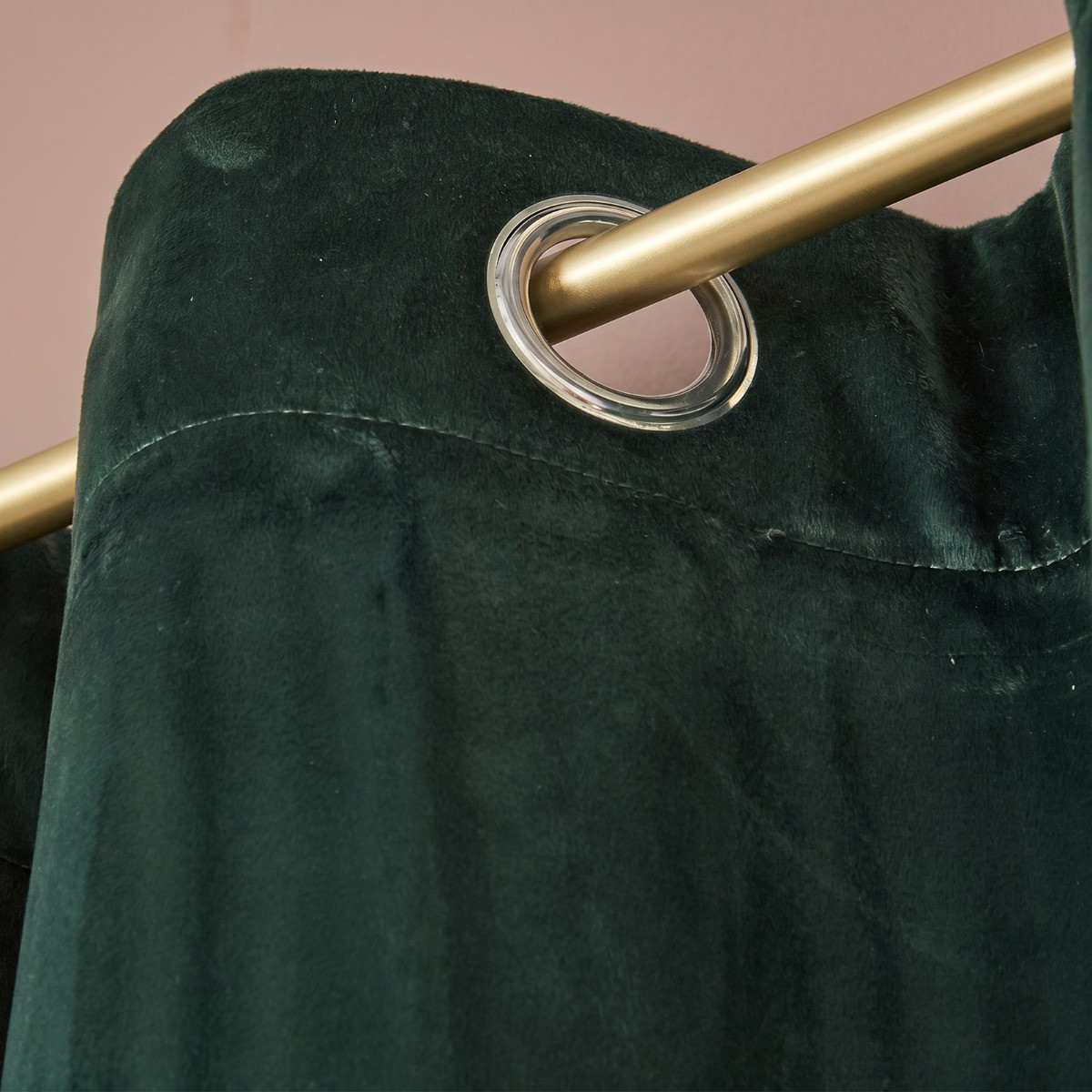 OHS Thermal Velvet Eyelet Curtains - Green>