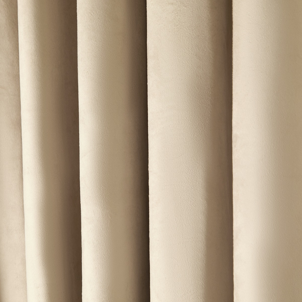 OHS Bow Velvet Eyelet Curtains - Natural>