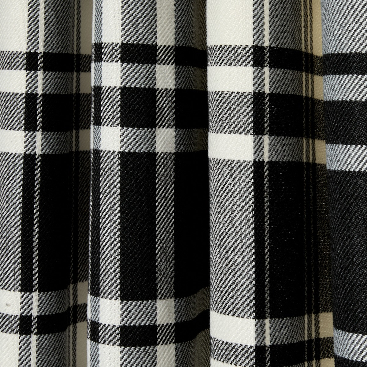 OHS Woven Check Eyelet Curtains - Monochrome>