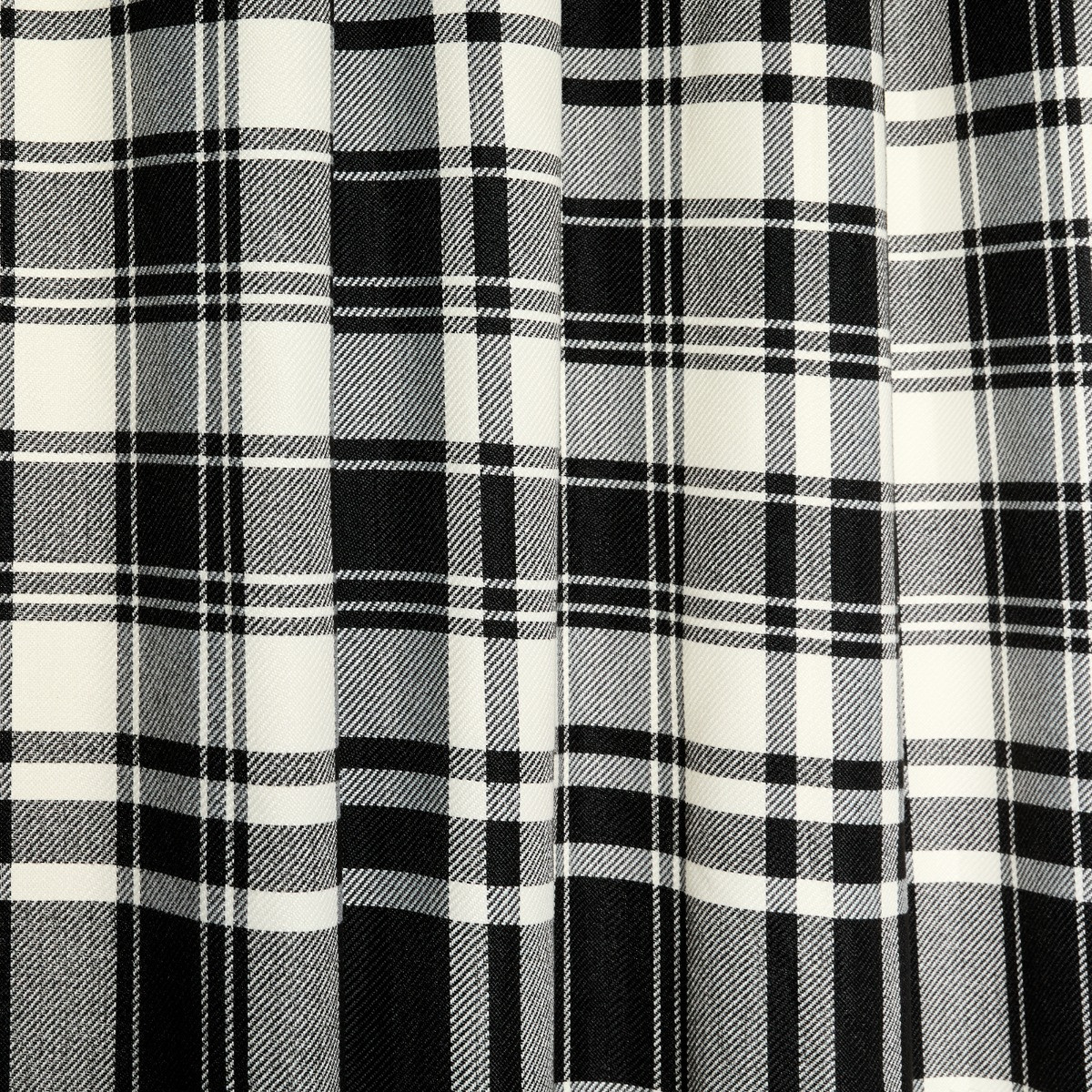 OHS Woven Check Eyelet Curtains - Monochrome>