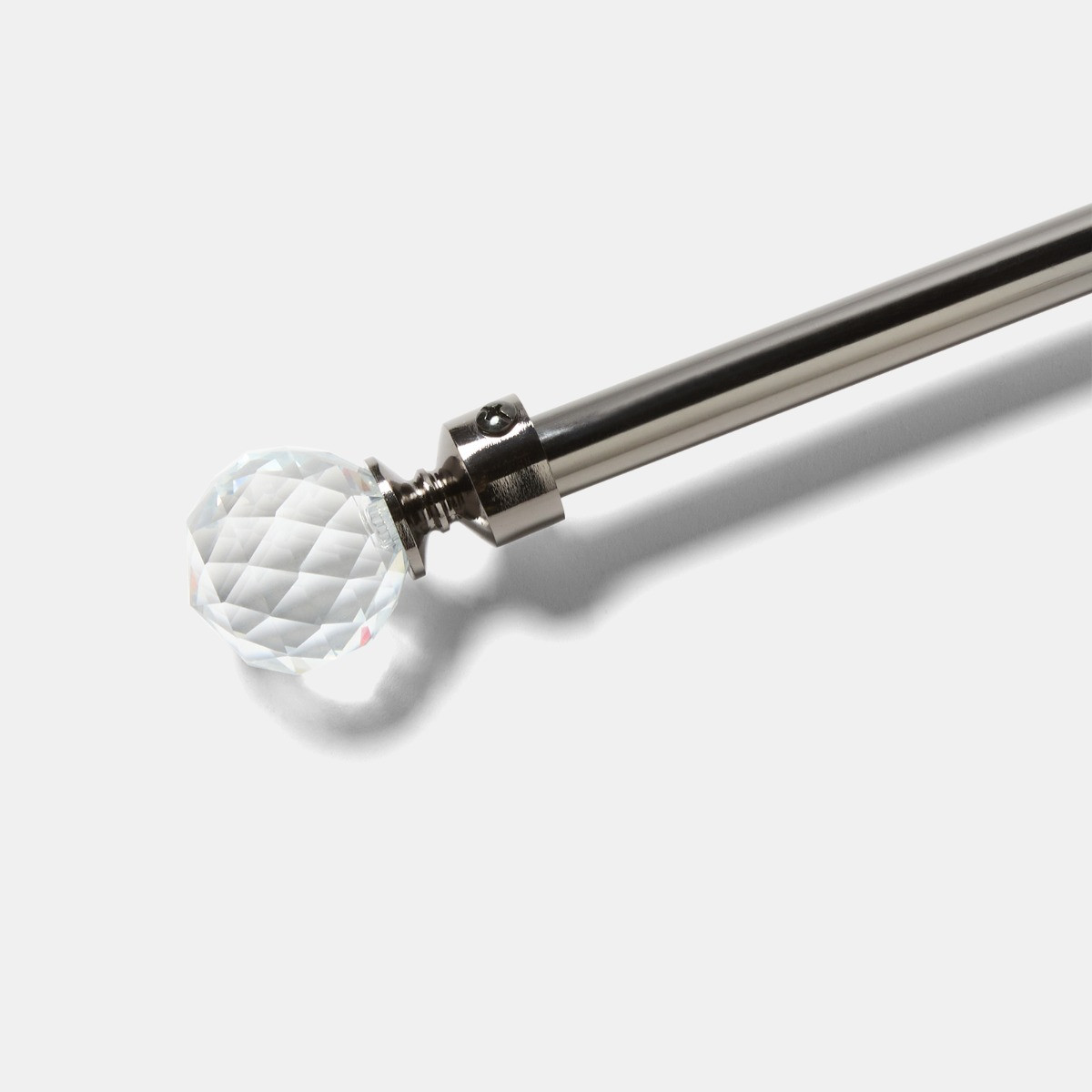 OHS Extendable Crystal Ball Curtain Pole - Gun Metal>