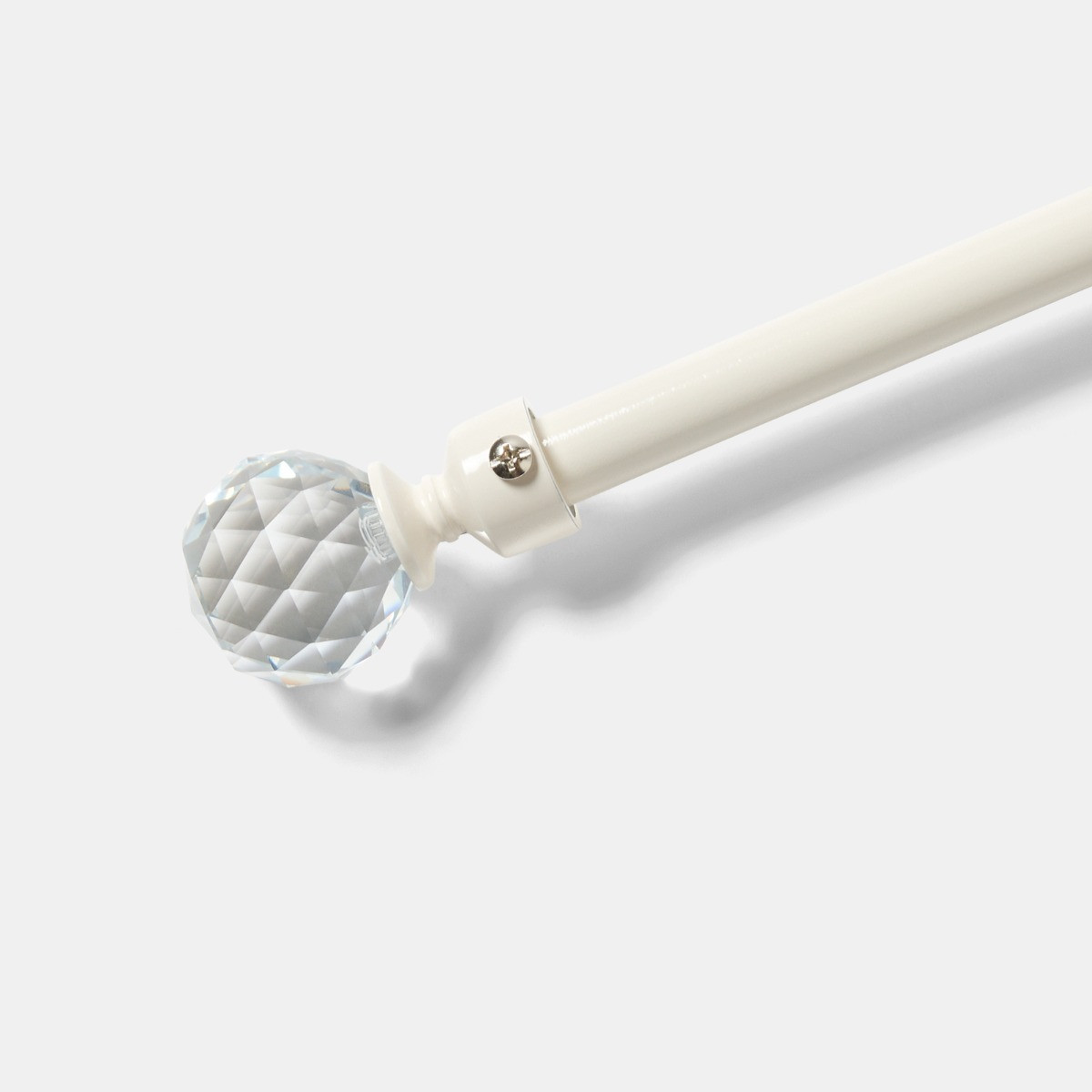 OHS Extendable Crystal Ball Curtain Pole - Cream>