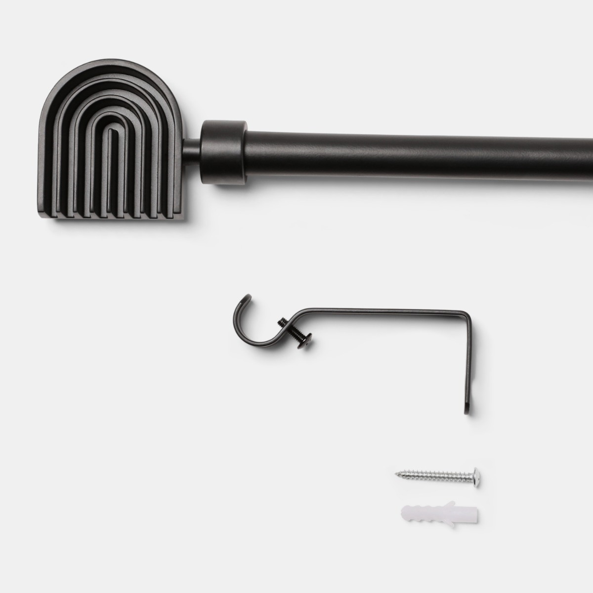 OHS Extendable Arches Curtain Pole - Black>