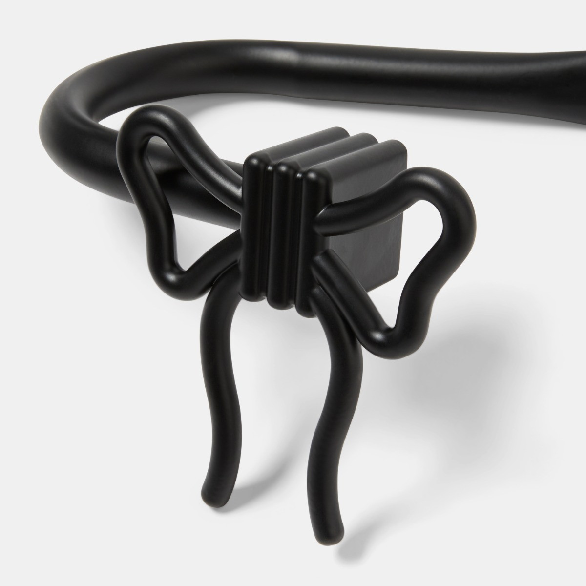 OHS 2 Pack Bow Curtain Rod Tie Backs - Black>
