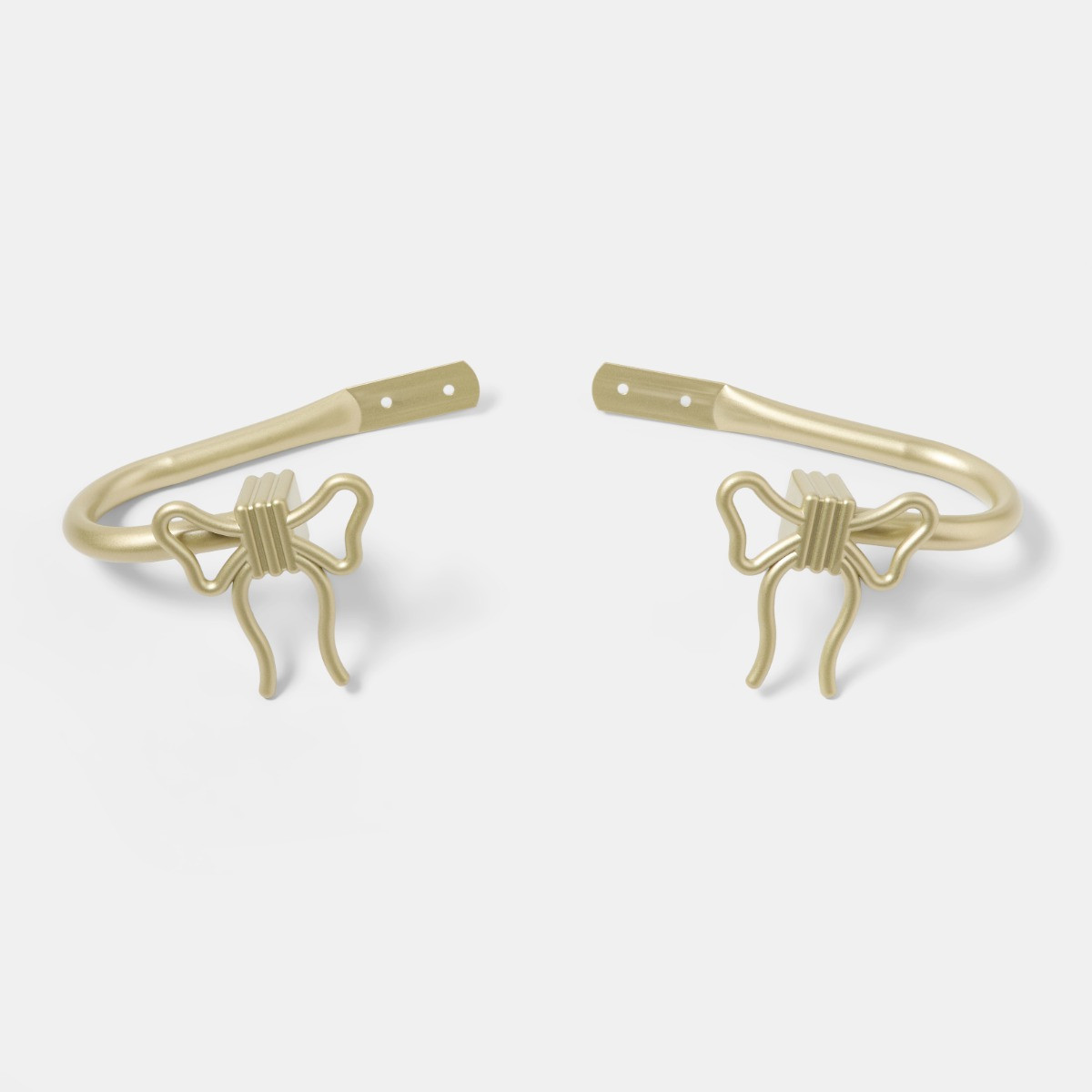OHS 2 Pack Bow Curtain Rod Tie Backs - Brushed Gold>