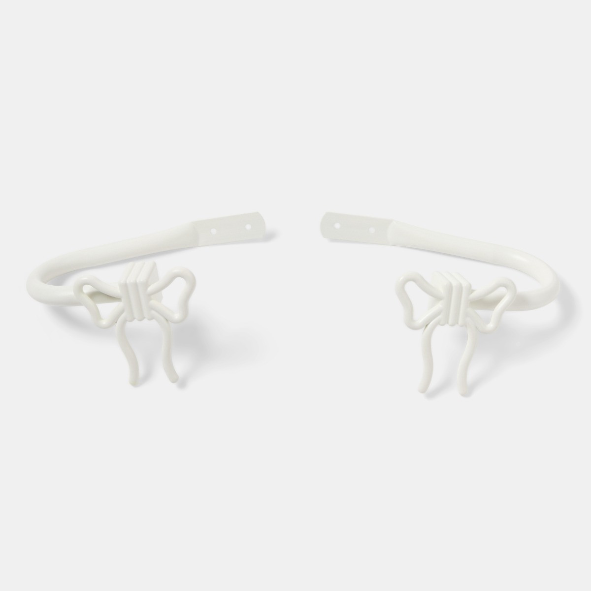 OHS 2 Pack Bow Curtain Rod Tie Backs - Cream>