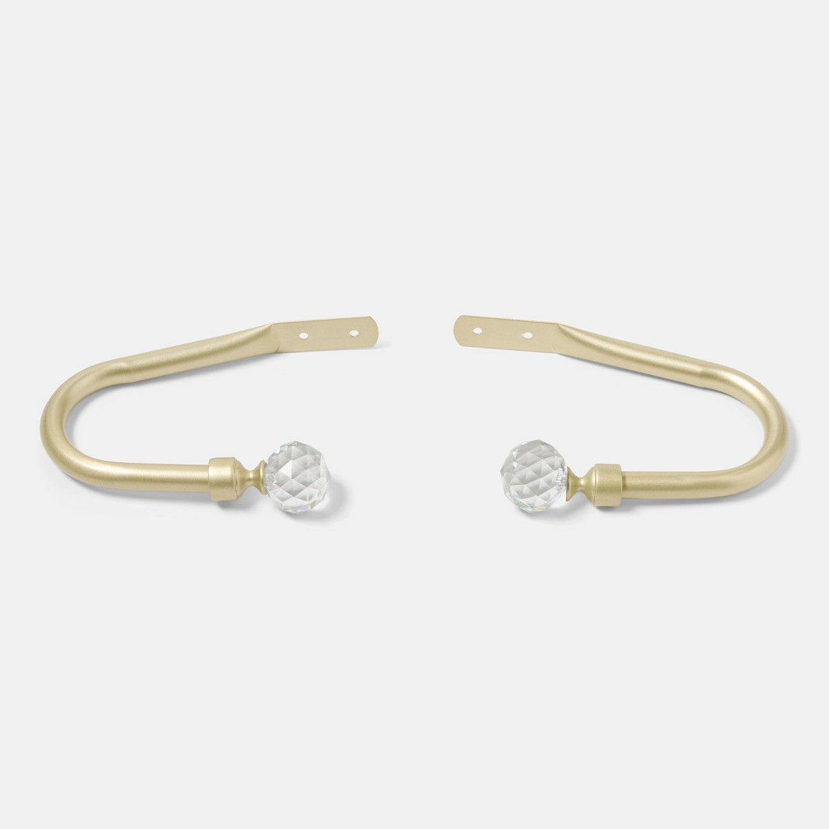 OHS 2 Pack Crystal Ball Curtain Rod Tie Backs - Brushed Gold>