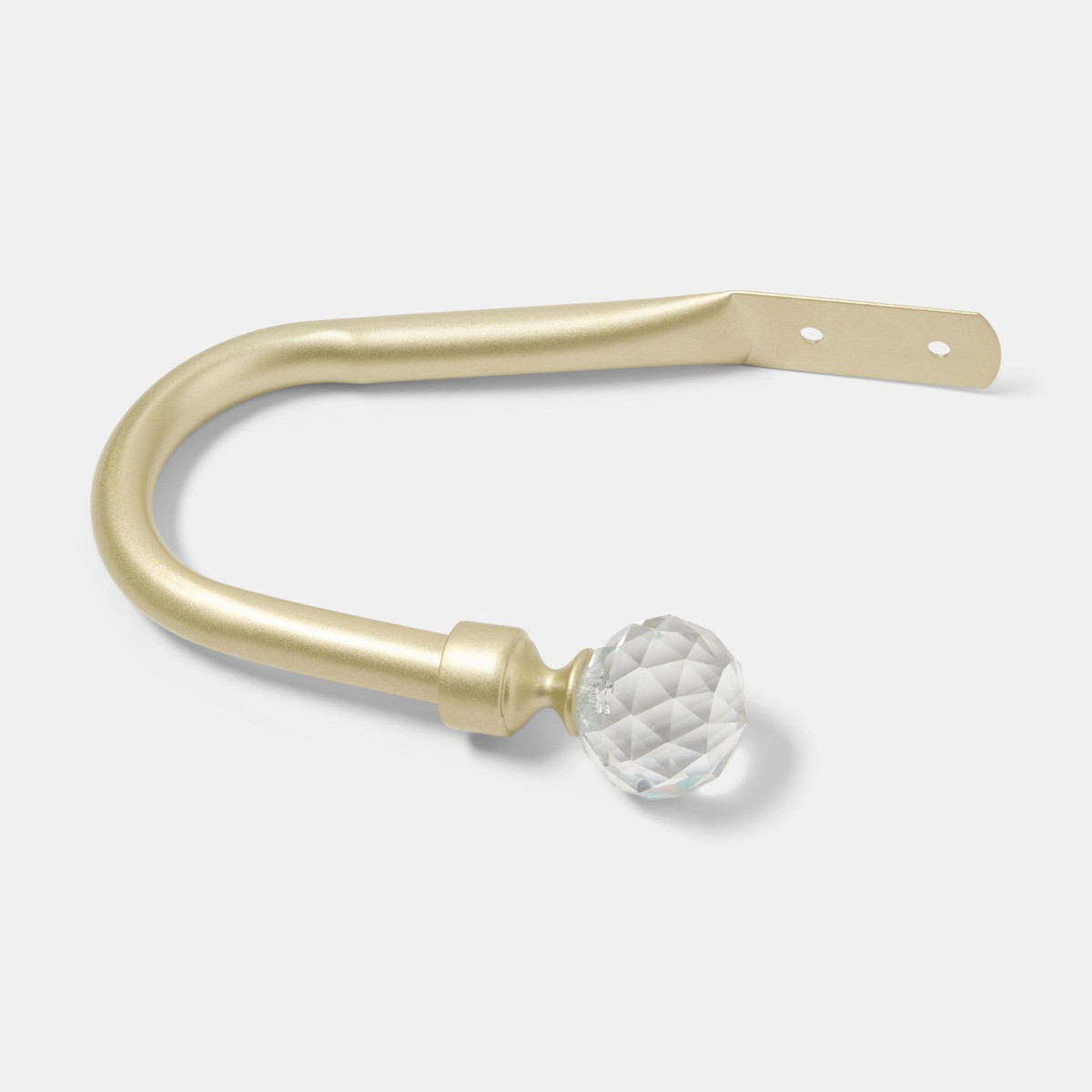 OHS 2 Pack Crystal Ball Curtain Rod Tie Backs - Brushed Gold>