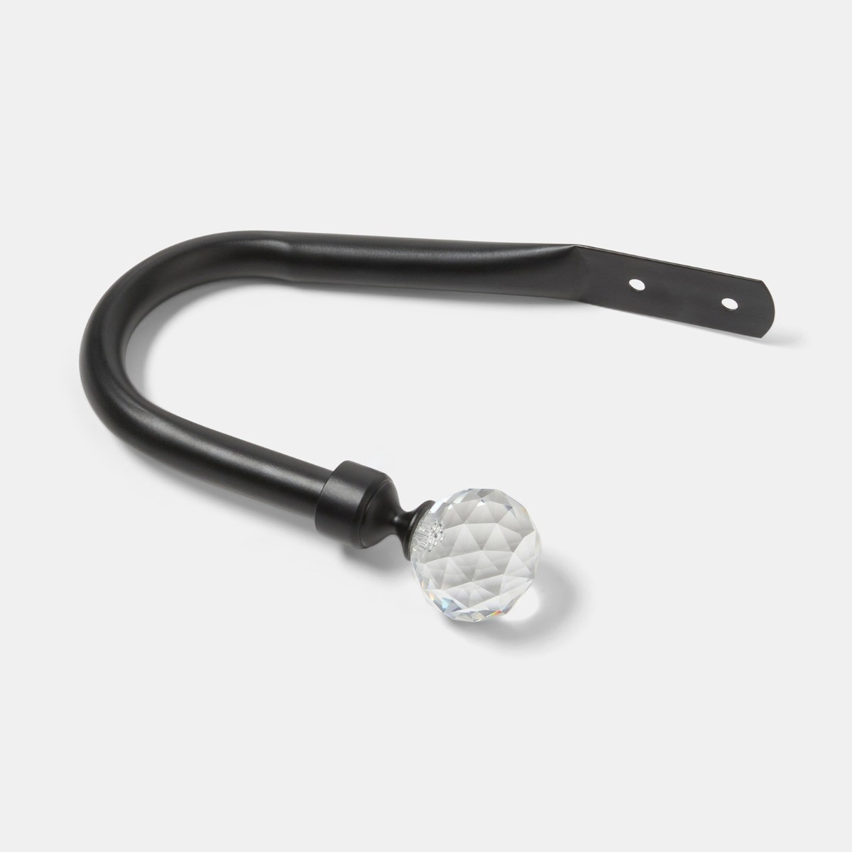 OHS 2 Pack Crystal Ball Curtain Rod Tie Backs - Black>