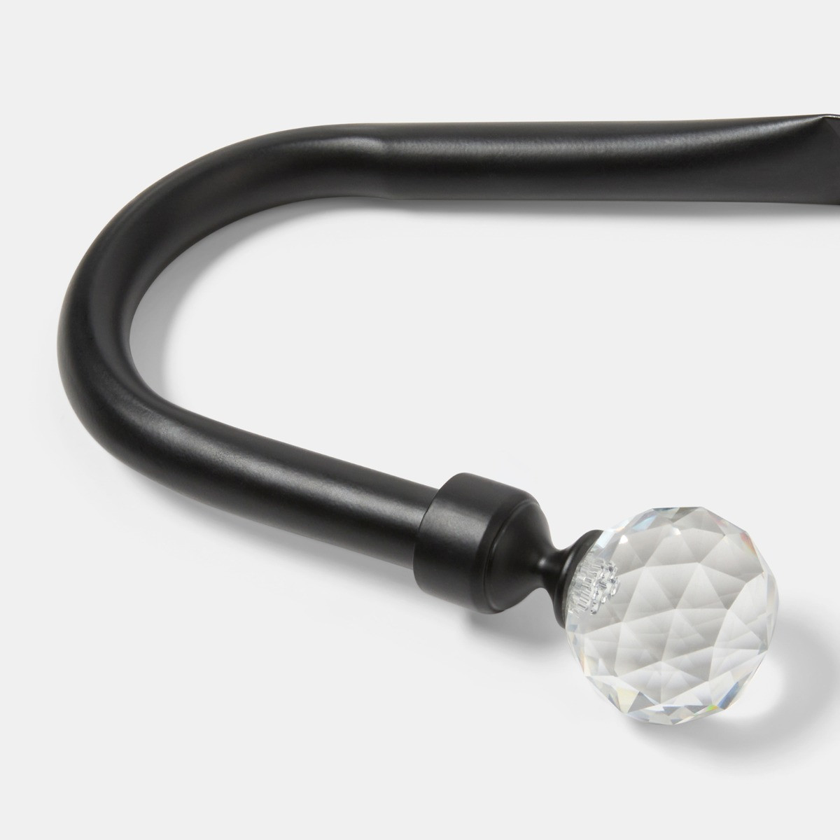 OHS 2 Pack Crystal Ball Curtain Rod Tie Backs - Black>