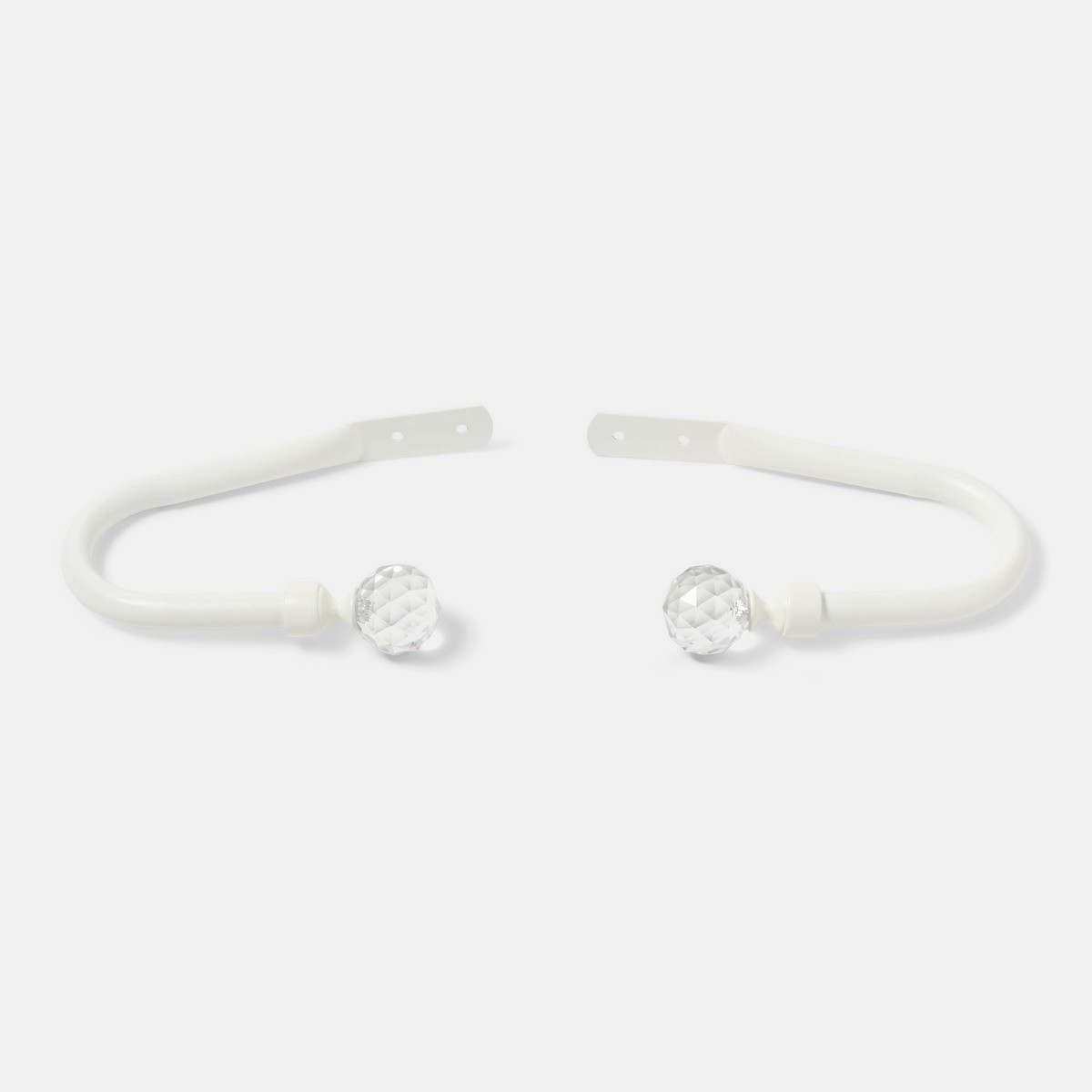OHS 2 Pack Crystal Ball Curtain Rod Tie Backs - Cream>