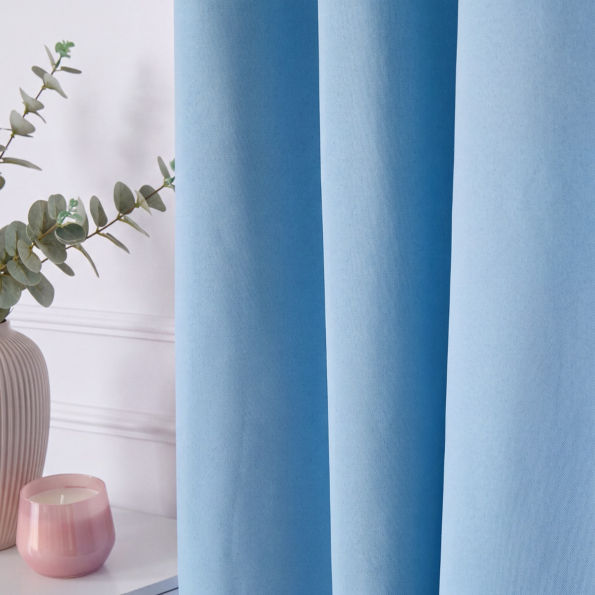 OHS Eyelet Blackout Curtains - Dusky Blue>