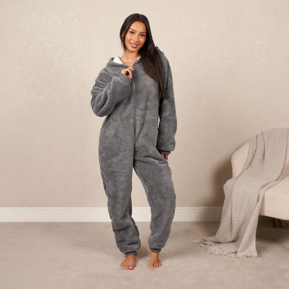 Footed Pajamas Ladies Fleece Onesies Uk OHS Coral Fleece Onesie