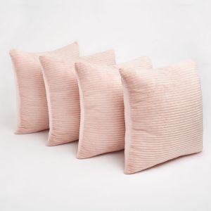 Brentfords Set of 4 Corduroy Fleece Cushion Covers - Blush