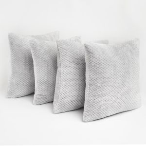 Brentfords 4 Pack Waffle Cushion Cover - Silver
